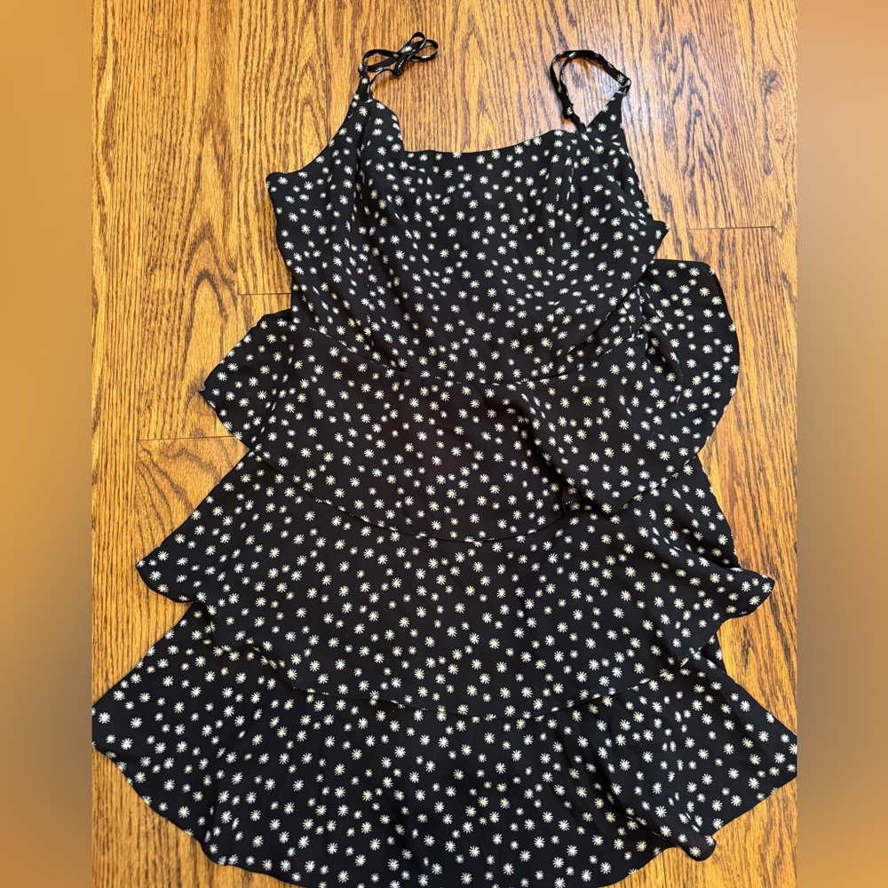 Black sundress with white flowers